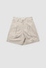 Pleated Cotton Short - Limestone