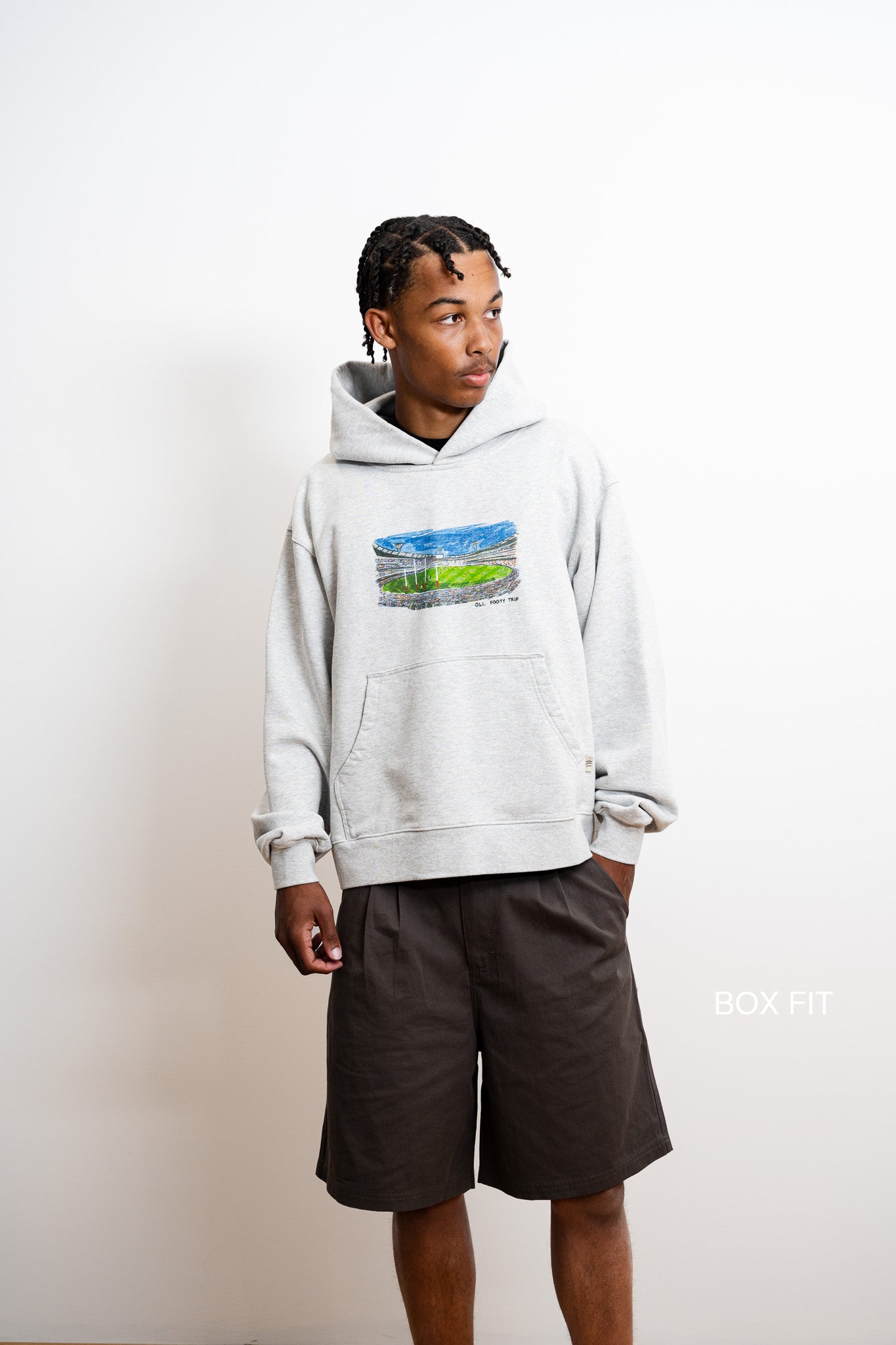 Footy Trip Hood - Snow Marle