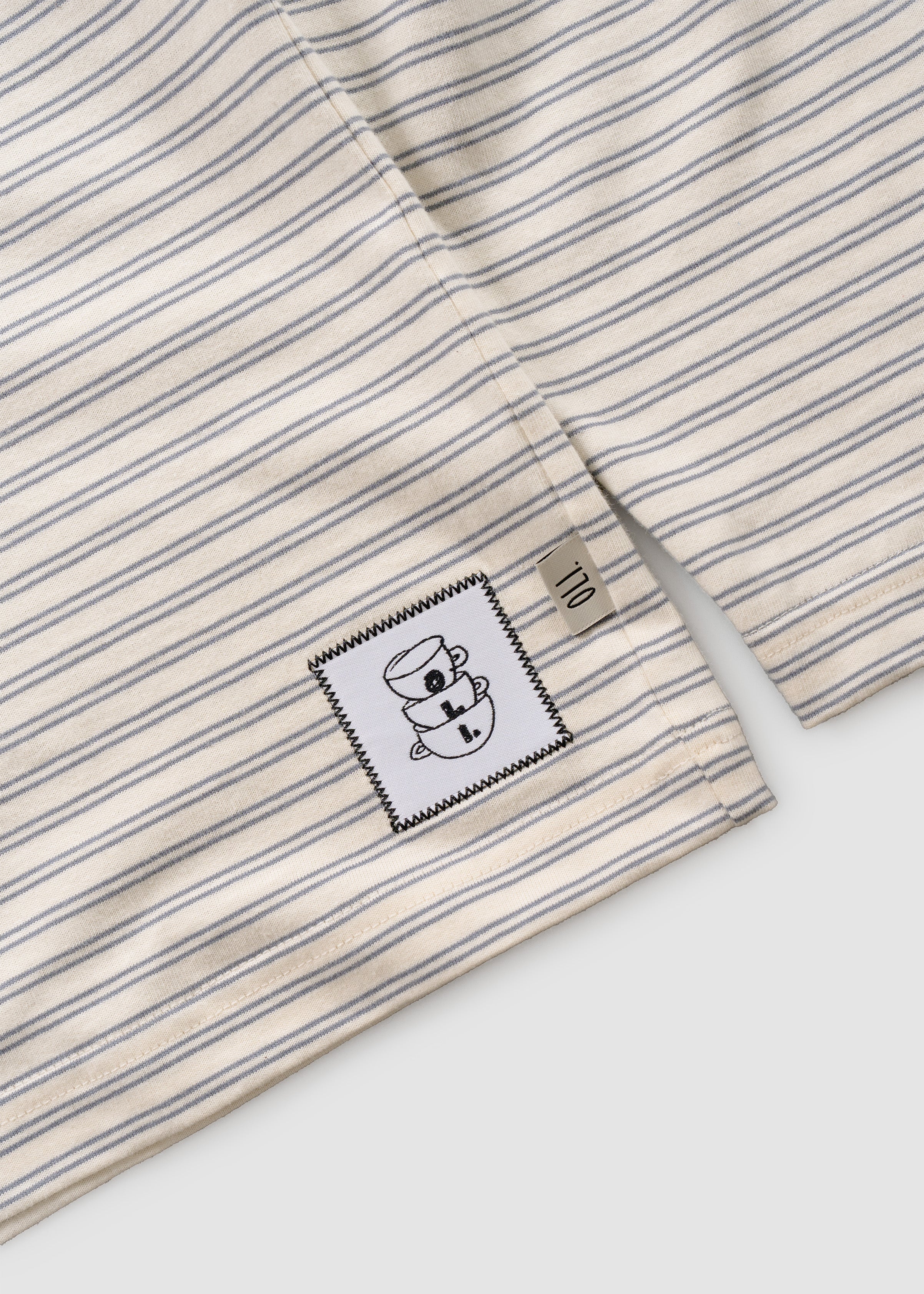 Phoebie Stripe Long Sleeve T - White