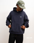 Embroidered Signature Hood - Navy