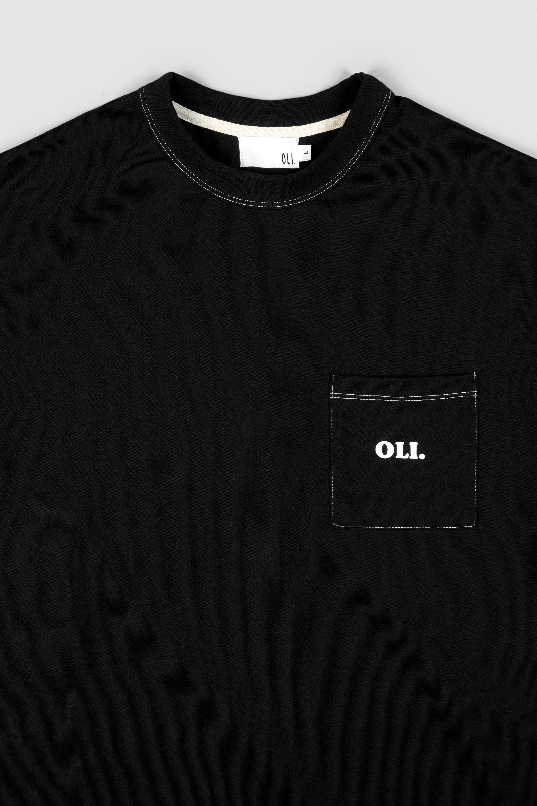 *IMPERFECT* Contrast Pocket T - Black