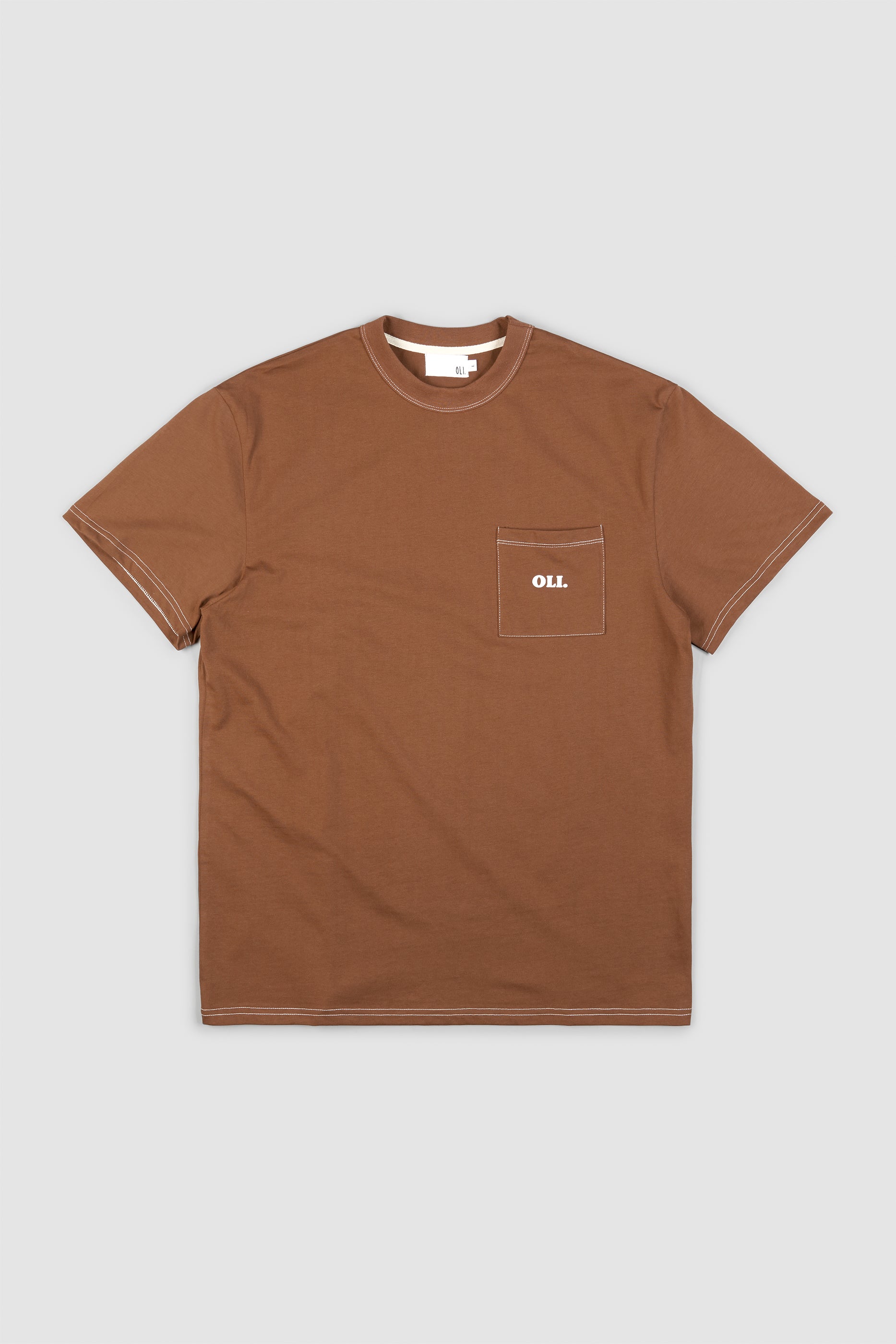 *IMPERFECT* Contrast Pocket T - Chocolate