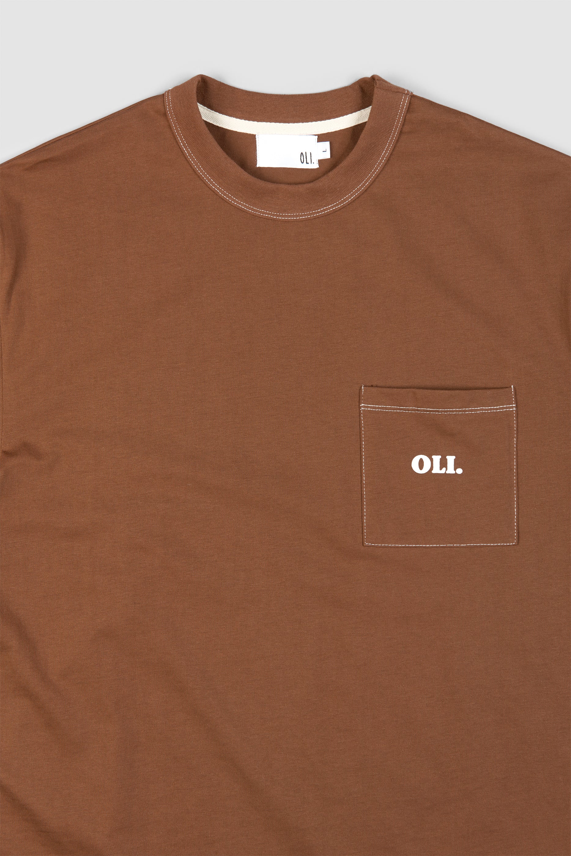 *IMPERFECT* Contrast Pocket T - Chocolate