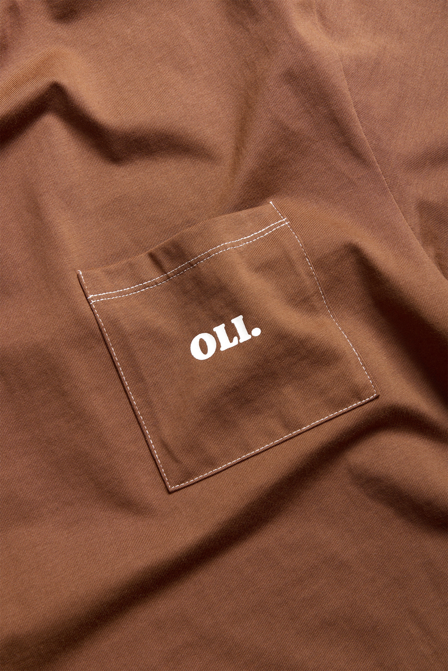 *IMPERFECT* Contrast Pocket T - Chocolate