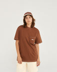 *IMPERFECT* Contrast Pocket T - Chocolate