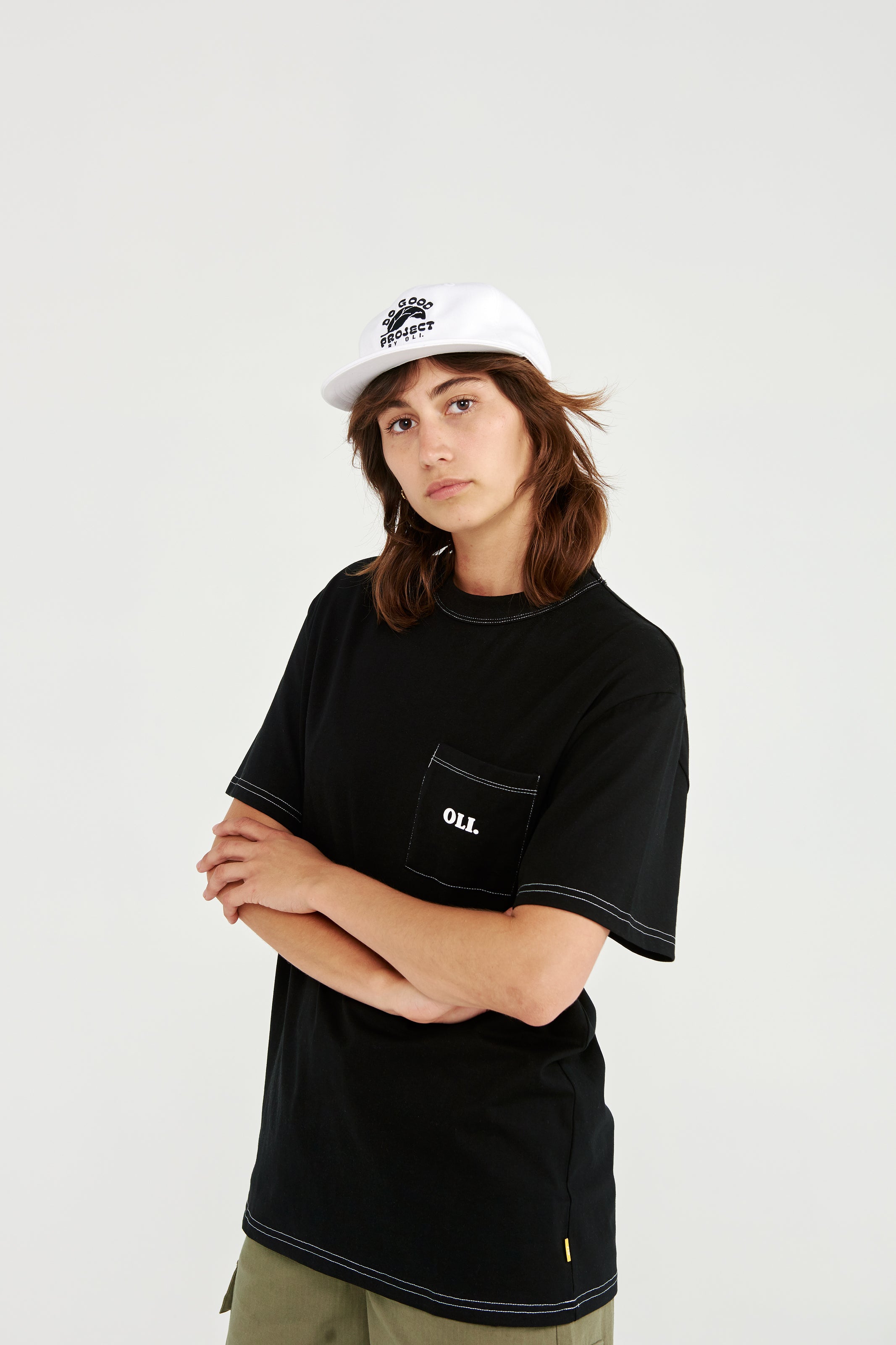*IMPERFECT* Contrast Pocket T - Black