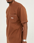 *IMPERFECT* Contrast Pocket T - Chocolate