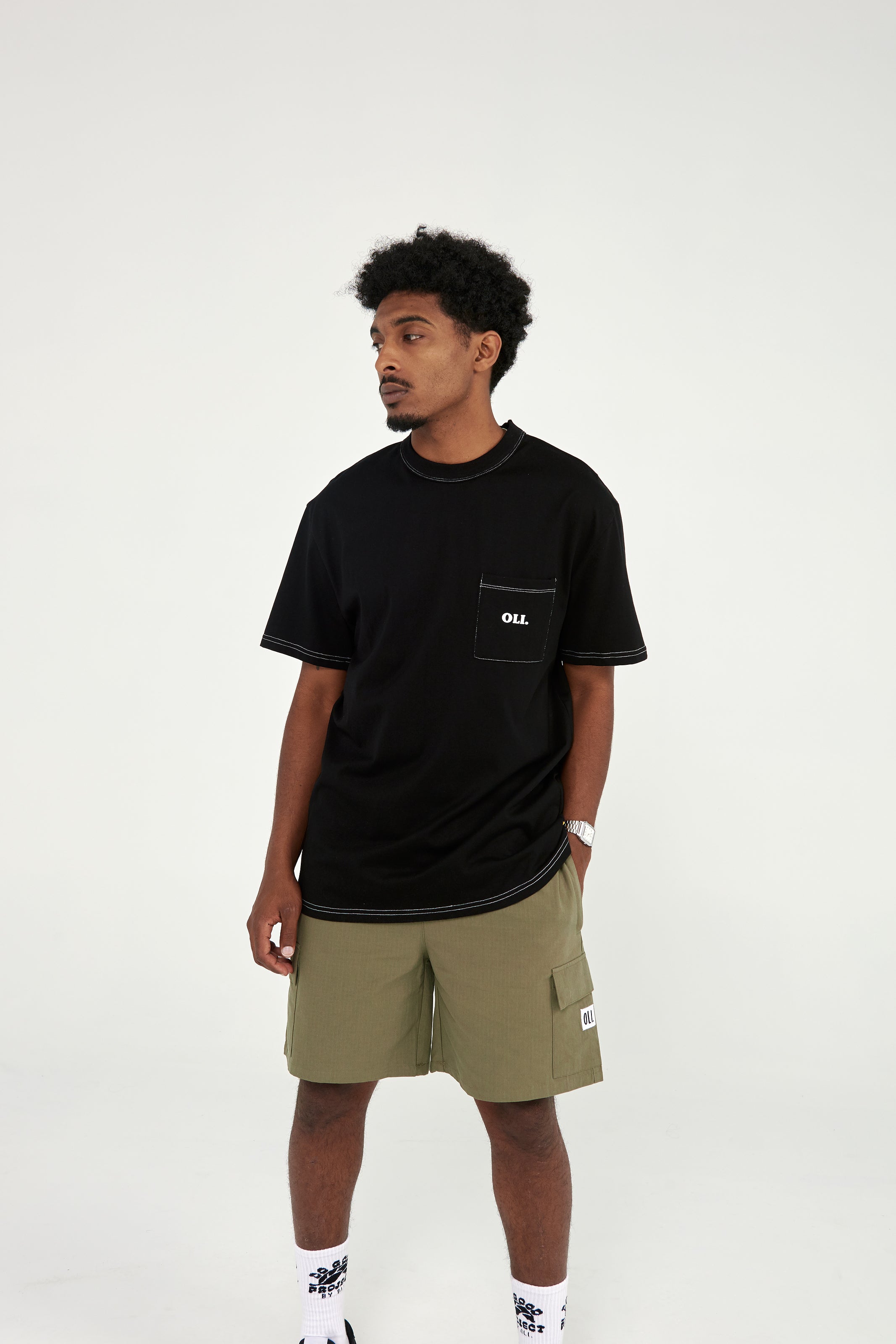 *IMPERFECT* Contrast Pocket T - Black