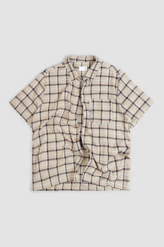 Check Button Up - Stone