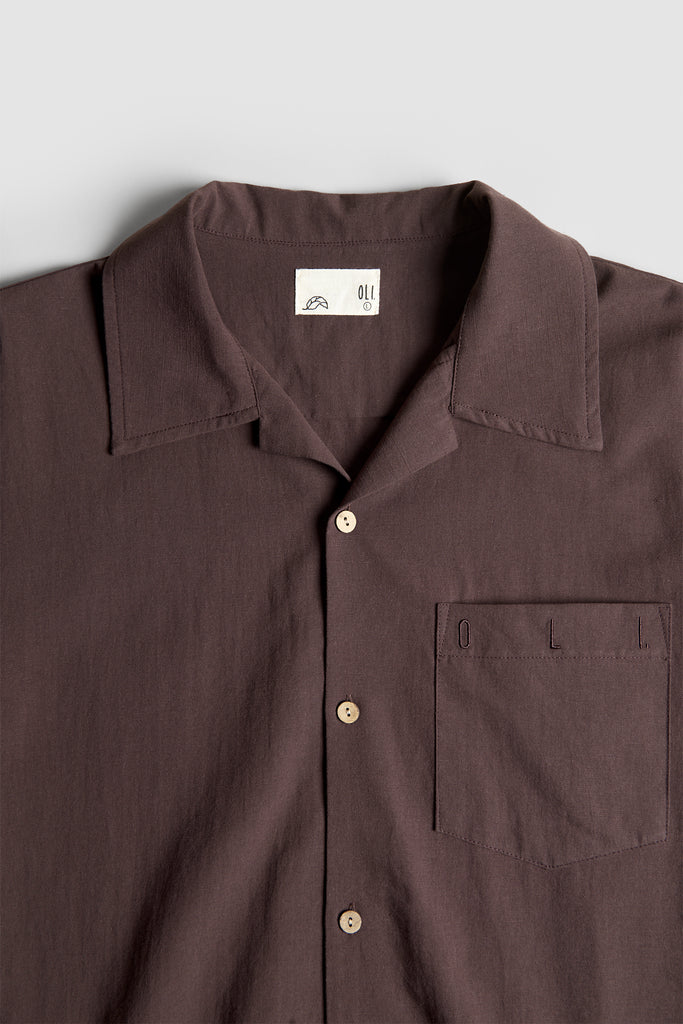 Leisure Button Up - Dark Choc