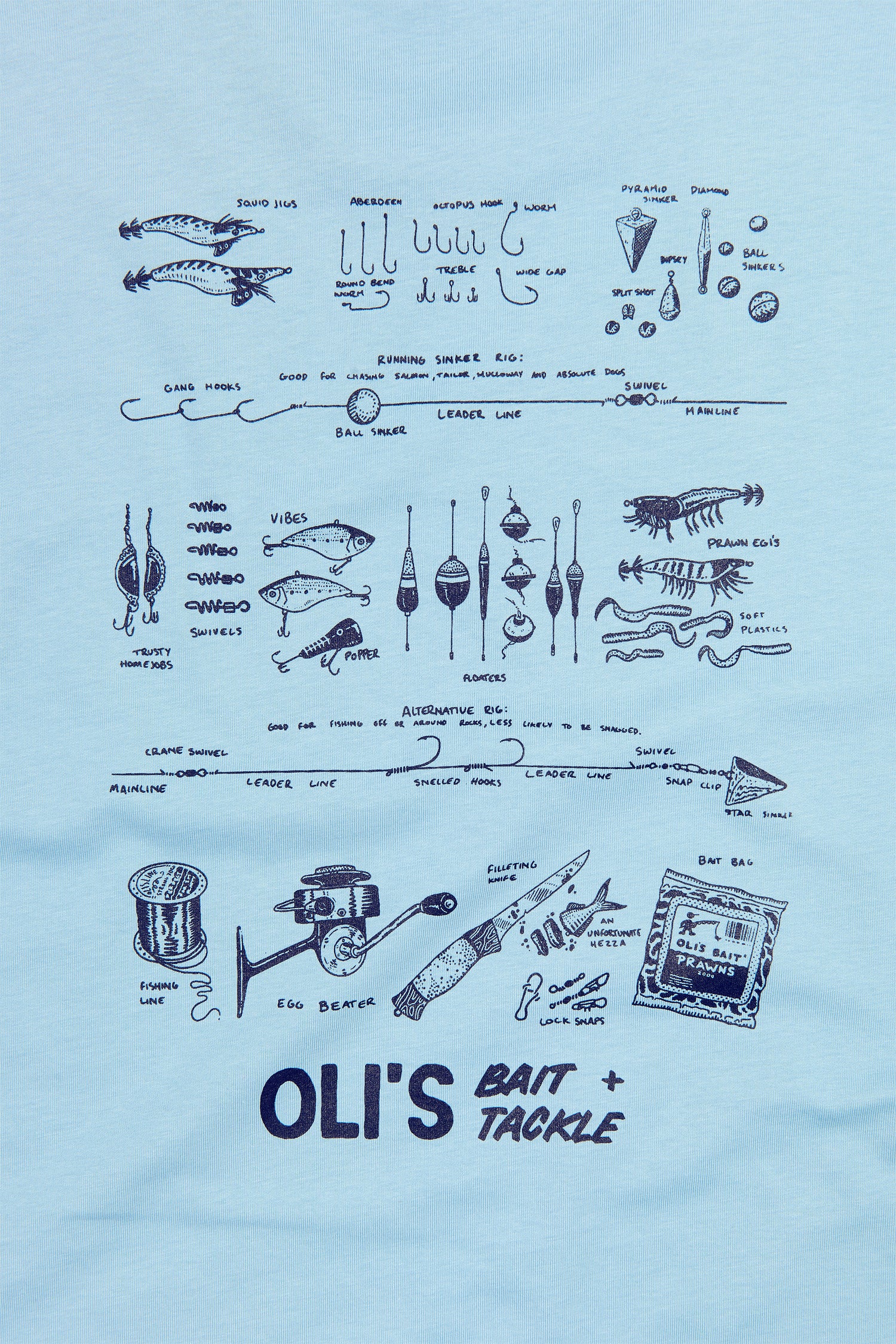 *IMPERFECT* Bait &amp; Tackle Back Print - Sky